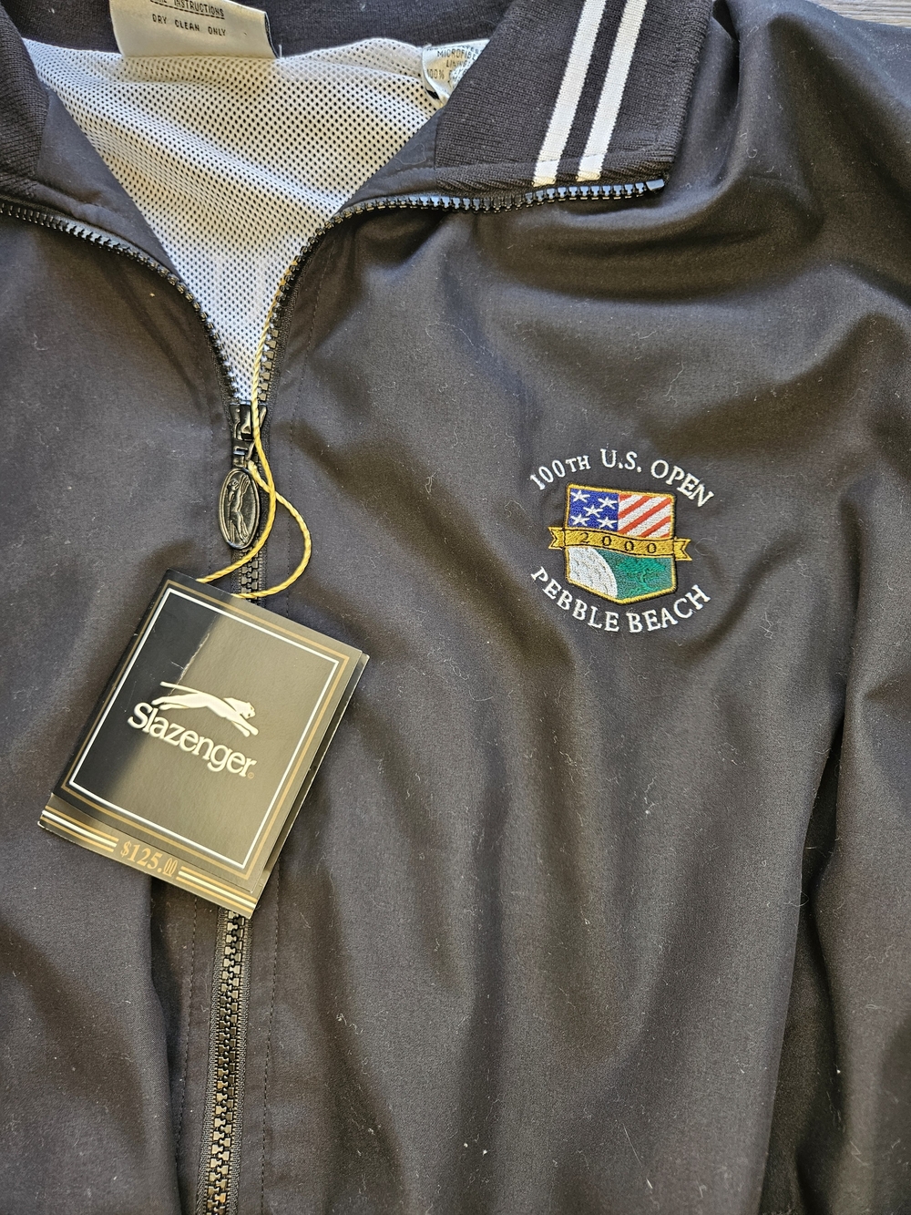 Slazenger 100th U.S. Open Pebble Beach 2000 Full Zip Golf Jacket Windbreaker L - Picture 2 of 6